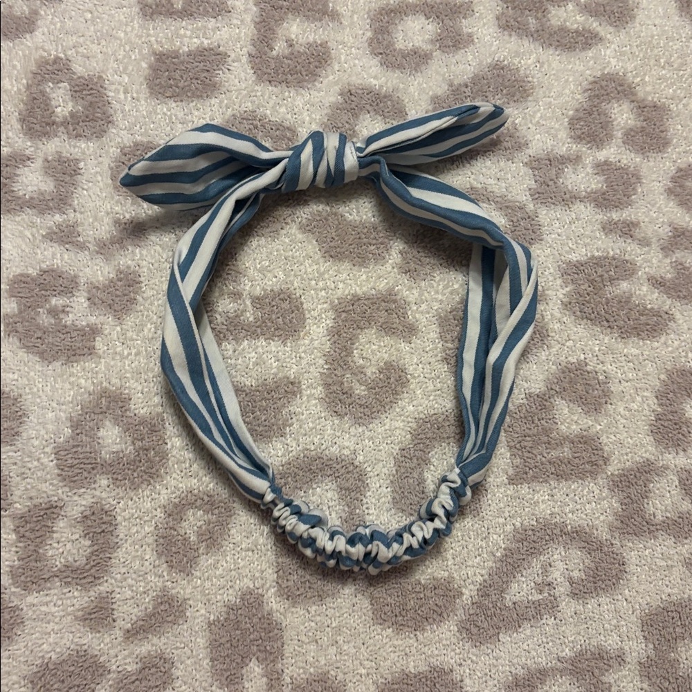 Blue striped headband/headwrap